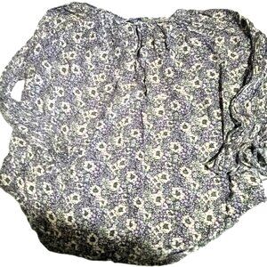 CHAPS Floral Print Long Sleeve Top W/ Keyhole Chest Design & Tie Sleeves - 1X